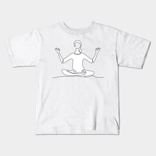 One Line Yoga Kids T-Shirt